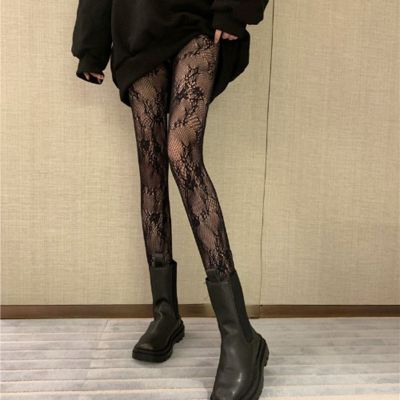 Women Hollow Bottoming Stockings Lace Floral Pantyhose Japanese Style Fishnet